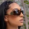 Women's glasses fashion new one-piece metal cycling sunglasses, cross-border European and American ins Xiaohongshu personalized high-end sunglasses
