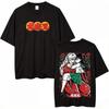 2026 Summer Inuyasha Oversized T-shirt, Inuyasha & Kagome Couple Print with Roses & Logo Casual Streetwear Tee For Men Women
