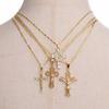 Vnox Gold Plated Pendant Necklaces For Women Stainless Steel Hollow Jesus Cross Necklaces Classic Design Christain Jewelry Gift