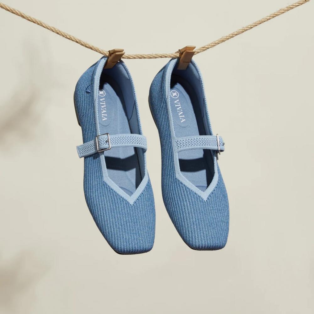 Vivaia Denim Blauw Margot Mary Jane