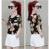 Floral Printing Chiffon Shirt Women's Short Sleeves Blouse Summer New Korean Loose Fashion Bottoming Top M-4XL