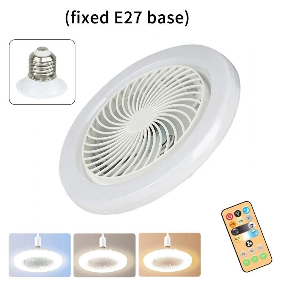 Three-speed Mode LED Fan Light Remote Control Fan Ceiling Light E27 Screw Fan Light  Bedroom