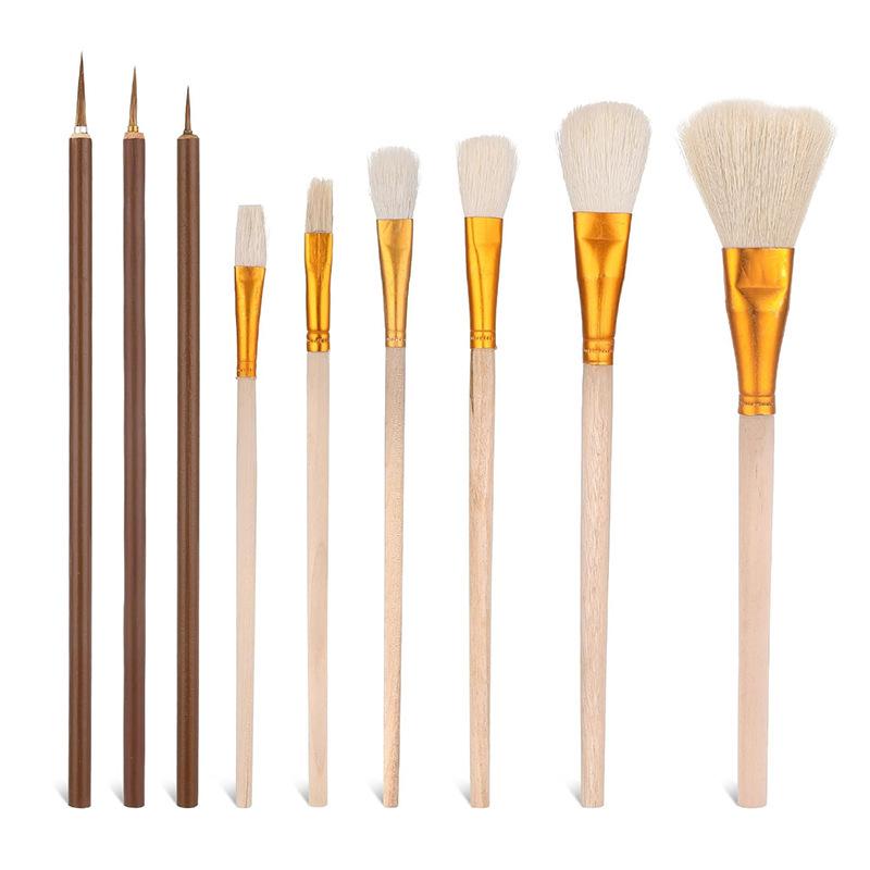 Gold Tip Ceramic and Watercolor Paint Brush Set - Boutique S Series