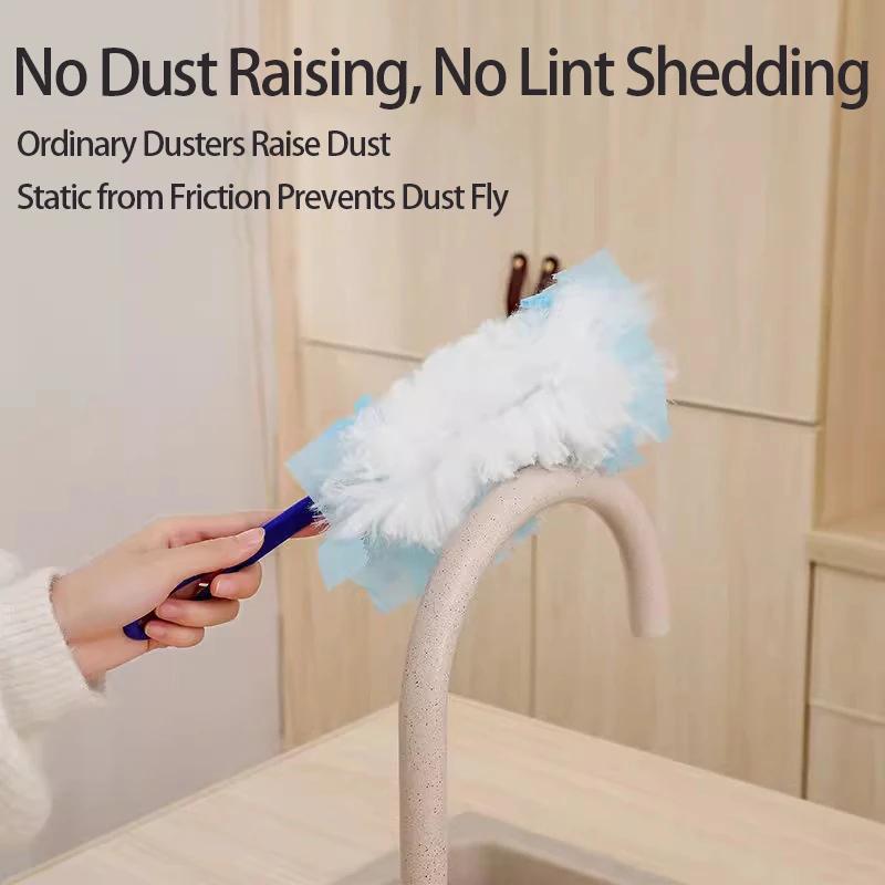 10/40pcs Disposable Microfiber Duster Heads Home Office Blinds Surface Cleaning Tool CCD002