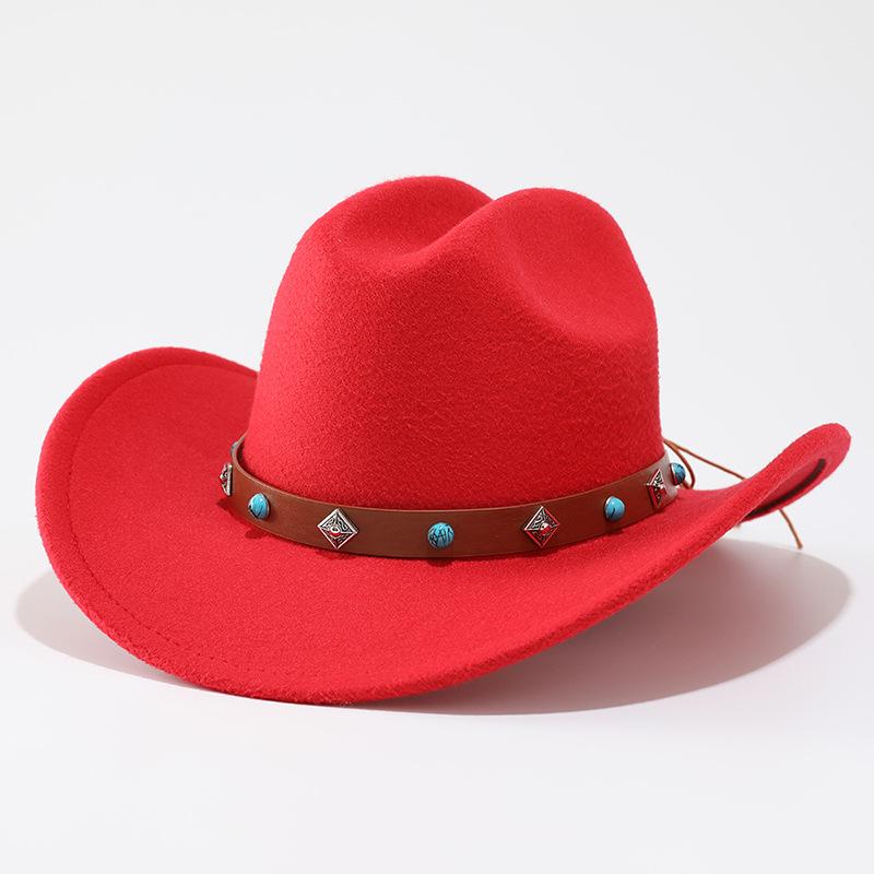 Top Hat Men's and Women's Ethnic Style Tibetan Wool Retro Western Cowboy Hat European and American Jazz Hat Felt Hat