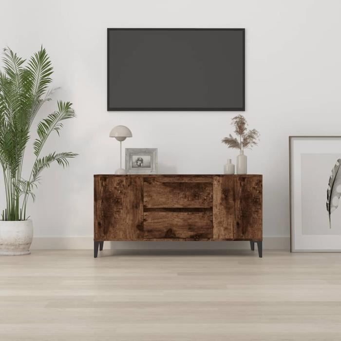 VidaXL TV Stand Smoked Oak 102x44.5x50 Cm Engineered Wood 819609