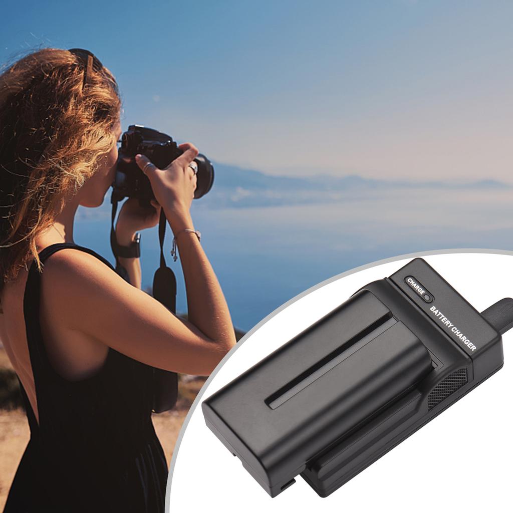 NP-F550/ NP-F570 Kamera Pili ve Şarj Seti 1PC 7.2V 2600mAh Büyük Şarj Edilebilir Pil