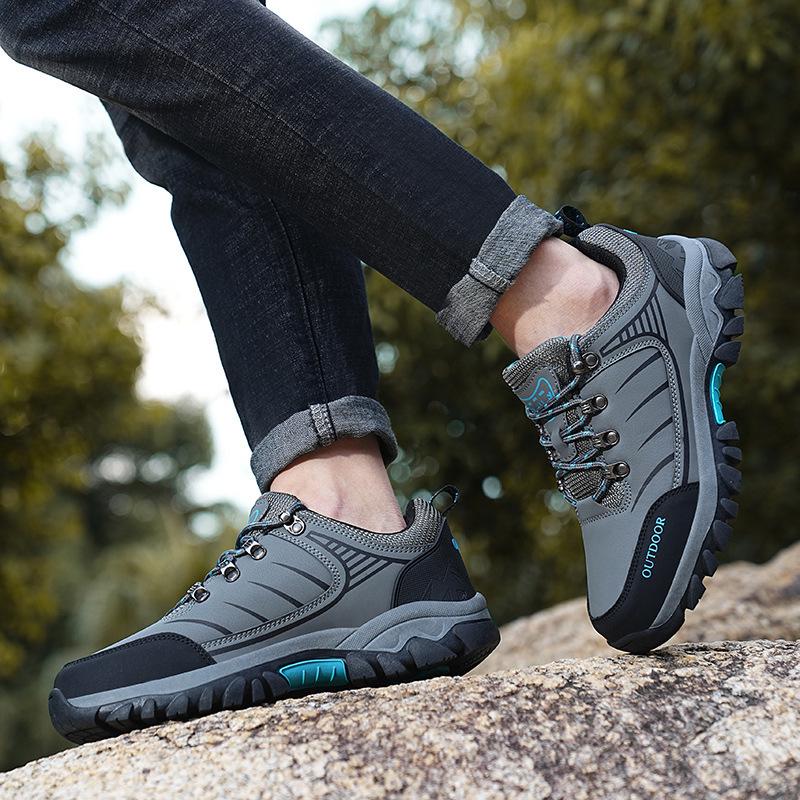 Pánské nízké protiskluzové outdoorové turistické boty - Všestranné, odolné proti opotřebení pro kempování a chůzi