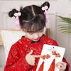 Red Tassel Pearl Children Barrettes Festival Hairpins Chinese Hanfu Hair Clips Duckbill Clips