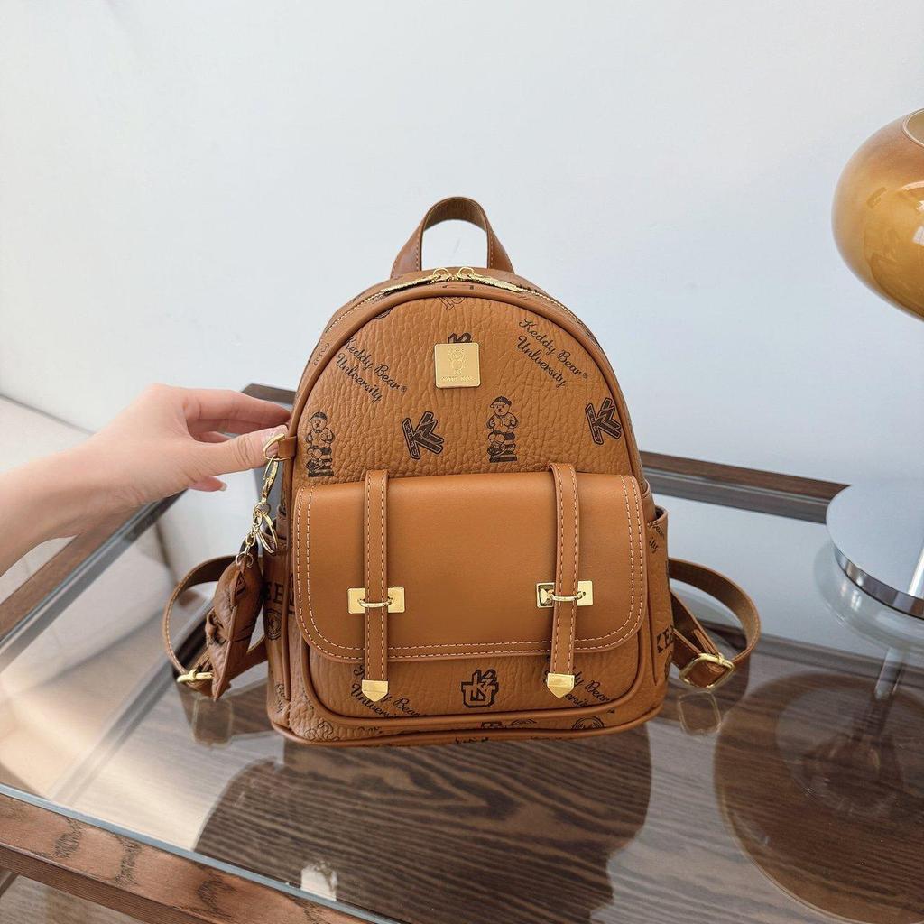 Neuer Vielseitiger Kontrast-Rucksack für Damen Original Teddybär Tasche Cartoon Lässige Reisetasche Minimalistischer Rucksack