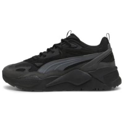 Rs-X Fabric Synthetic Leather Casual Comfortable Low-Top Lifestyle Sneakers Unisex Sneakers Black Gray 390776-36