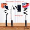 Phone Clip On Stand Holder with Grip Flexible Long Arm Gooseneck Tablet Lazy Bracket Mount Clamp Support 4-11 In for IPad IPhone