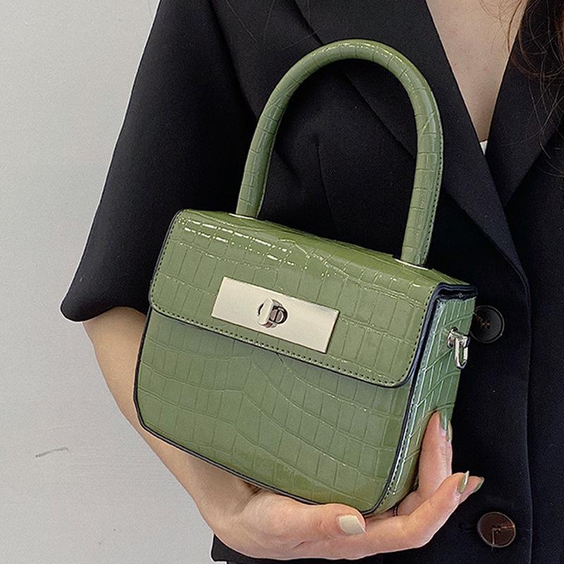Crocodile Print Small Square Handbag - Versatile, Fashionable High-End Niche Crossbody for Women