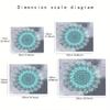 2D Aesthetic Mandala Tapestry, Grey Tie Dye & Turquoise Floral Background Cloth
