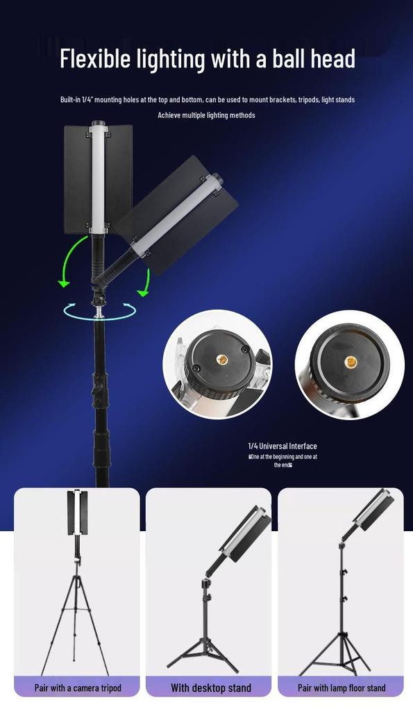 50W RGB Handheld LED Photography Light – Full Color Atmosphere and Live Broadcast Fill Light