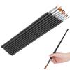 9Pcs Painting Brush Long Rod Nylon Gouache Watercolor Oil Acrylic Artist Paint Tools Black