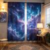 2 Stück digital bedruckte Vorhänge, Galaxie Sternenhimmel Kosmischer Himmlischer, Moderner Wohnkulturstil für Wohnzimmer Schlafzimmer Dekoration