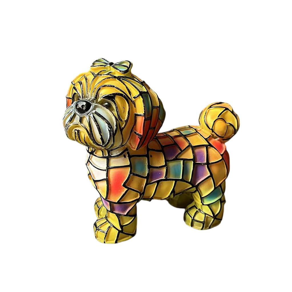 Dog Series Art Night Light, French Lamp, Corgi Lamp, Stained Resin Tabletop Night Light, LED Cute Pet Table, Vintage Animal Home Decor