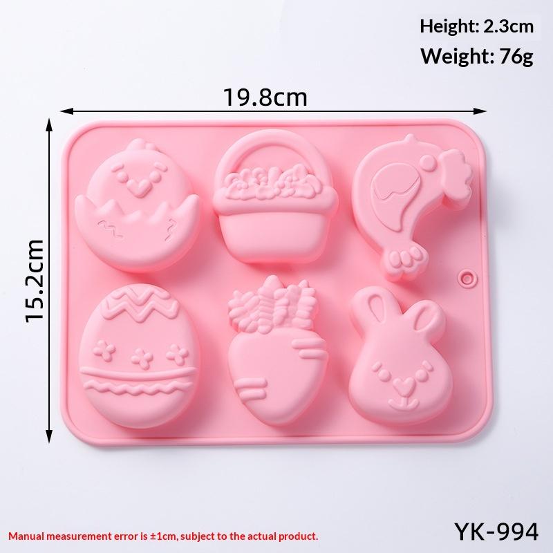 Easter Bunny Egg Shaped Silicone Cake Cookies Mold Chocolate Candy Baking Tool For Easter Kids Birthday Party Diy Decoration