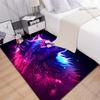 New product Neon-colored wolf portrait  Carpet for Living Room Bedroom Bedside Floor Mat Cloakroom Children Play Mat Area Rug