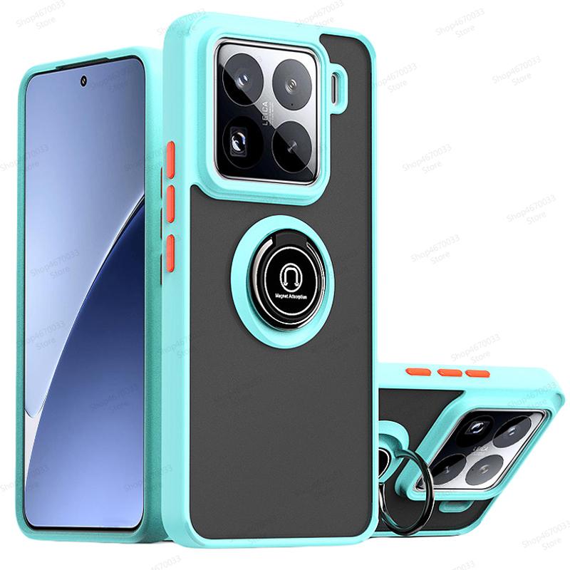 Magnetisk Matt Telefondeksel For Xiaomi 15 14T 14 13T 13 12T Pro 14 13 Ultra Støtsikkert Deksel med Ringholder For Xiaomi 13 12 11 Lite