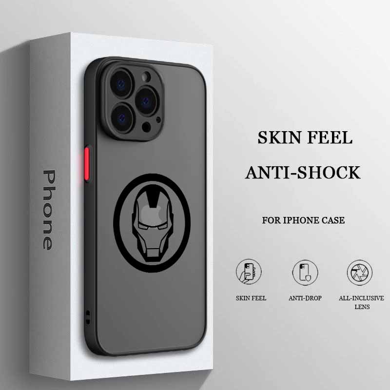 

Логотип Людина-павук Залізна людина Для iPhone 17 Air 16E 16 15 14 13 12 11 8 7 mini Pro Max Plus Матовий напівпрозорий м який чохол для телефону iPhone 16
