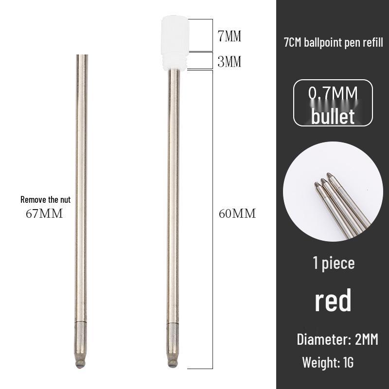 70MM Metal Ballpoint Pen Refills - Small, Short, Crystal - In Stock