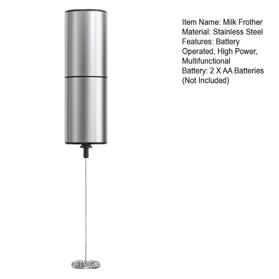 Elektrischer Milchaufschäumer mit leistungsstarkem 14.000 U/min Edelstahl-Getränkerührstab, batteriebetrieben, multifunktionaler Kaffee-Schneebesen für Latte Matcha