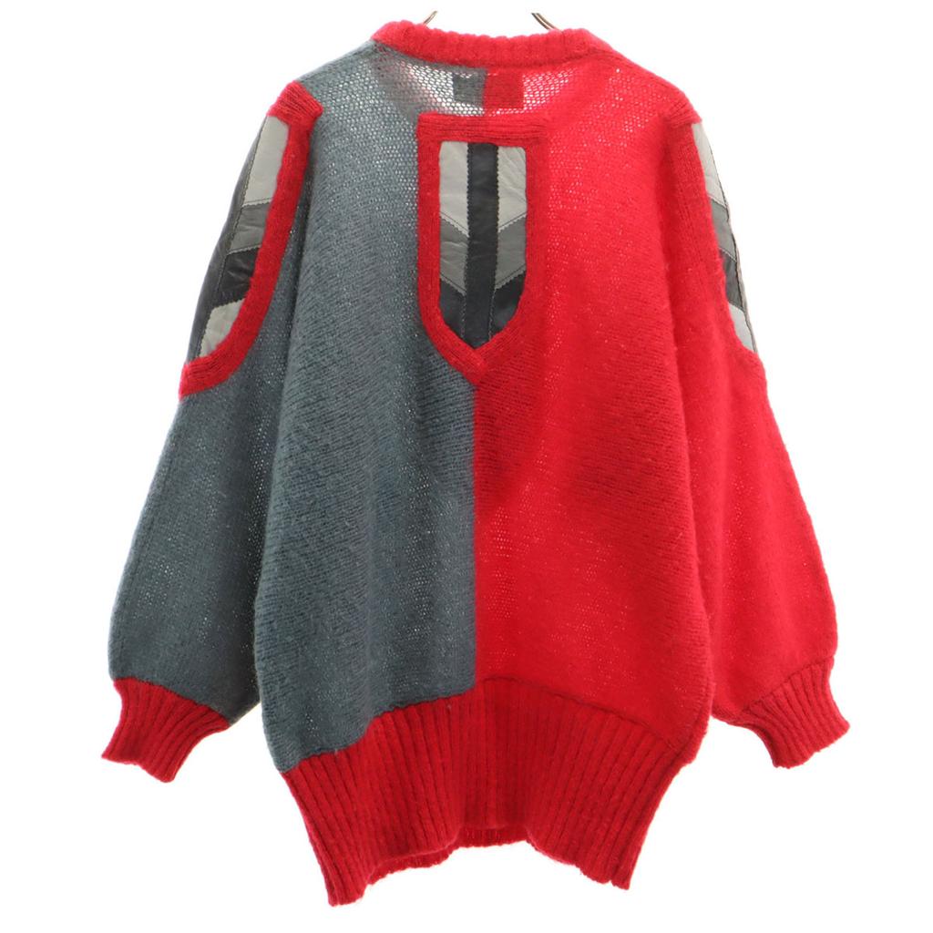 Eugeue 70s 80s Mohair Blend Vintage Long Sleeve Sweater M Gray Knit Men's Used