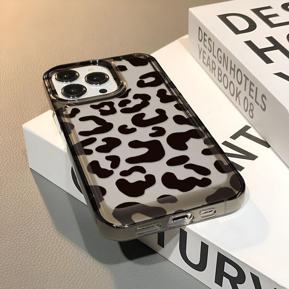 Clear Case For Iphone 17 Air 16 15 14 13 12 11 Pro Max Funda Black Leopard Print For Iphone 16 15 17 Silicone Transparent Cover