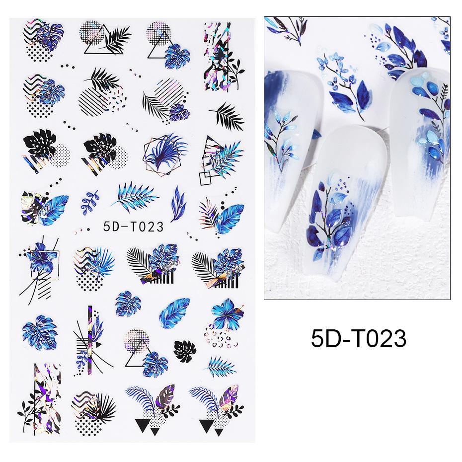 

5D дизайн ногтей DIY маникюрный декор ползунки с рельефной гравировкой и тиснением наклейки для ногтей наклейка для дизайна ногтей