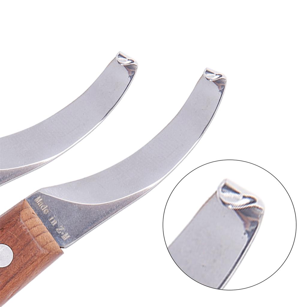 1Pc Horse Hoof Knife With Wooden Handle Stainless Steel Cutter Multi-functional Right/Left Hand Cattle Donkey Foot Pruning Tools