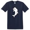 Mens Casual Beluga Whale Graphic T-Shirt Short Sleeve Round Neck Daily Cotton Tee