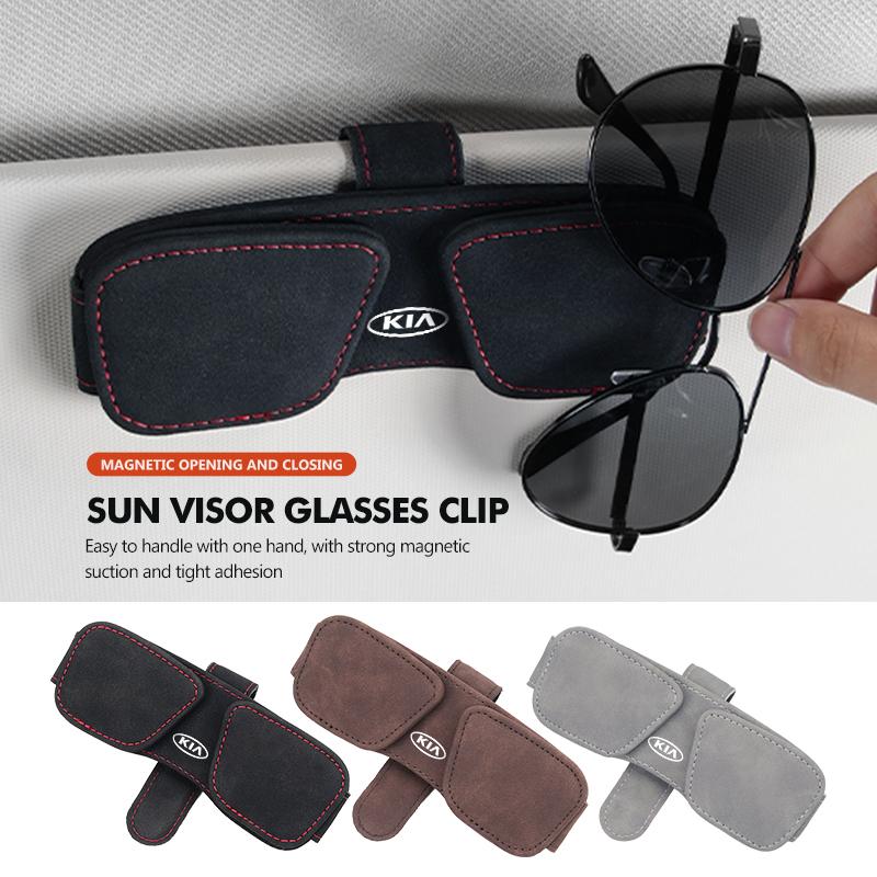 Car Magnetic Glasses Clip Sun Visor Glasses Holder Card Ticket Clip For KIA Cerato Proceed Venga Stonic Picanto Sorento Stinger yzck10
