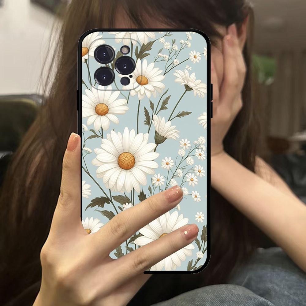 Daisy Flowers Phone Case For IPhone 16 15 14 11 12 13 Mini Pro XS Max Cover 6 7 8 Plus X Funda Shell