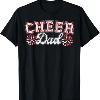 Baseball Cheer Dad My Favorite Cheerleader Calls Me Dad Red T-Shirt