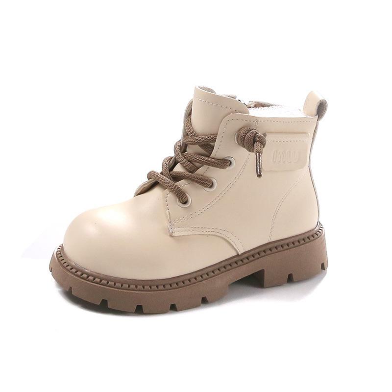 

Осенние нескользящие ботинки Martin, маленькие кожаные ботинки, модные ботинки в британском стиле со средним голенищем, модные ботинки для мужчин и девочек, корейская версия, карман 36 белый