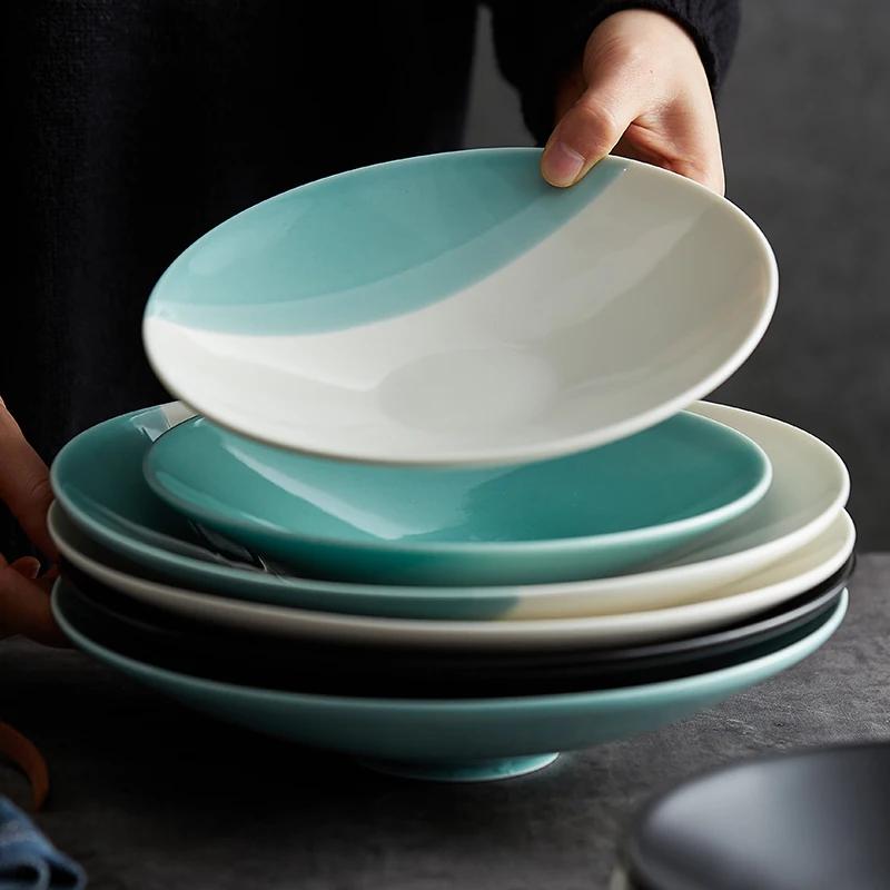 Special-shaped Ceramic Pasta Plate Creative Salad Deep Soup White French Hotel Dish Tableware Kitchen Supplies