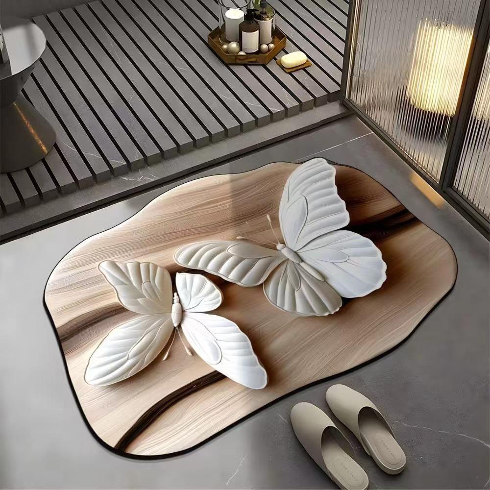 Irregular 3D Flower Diatom Mud Bathroom Anti-slip Absorbent Floor Mat