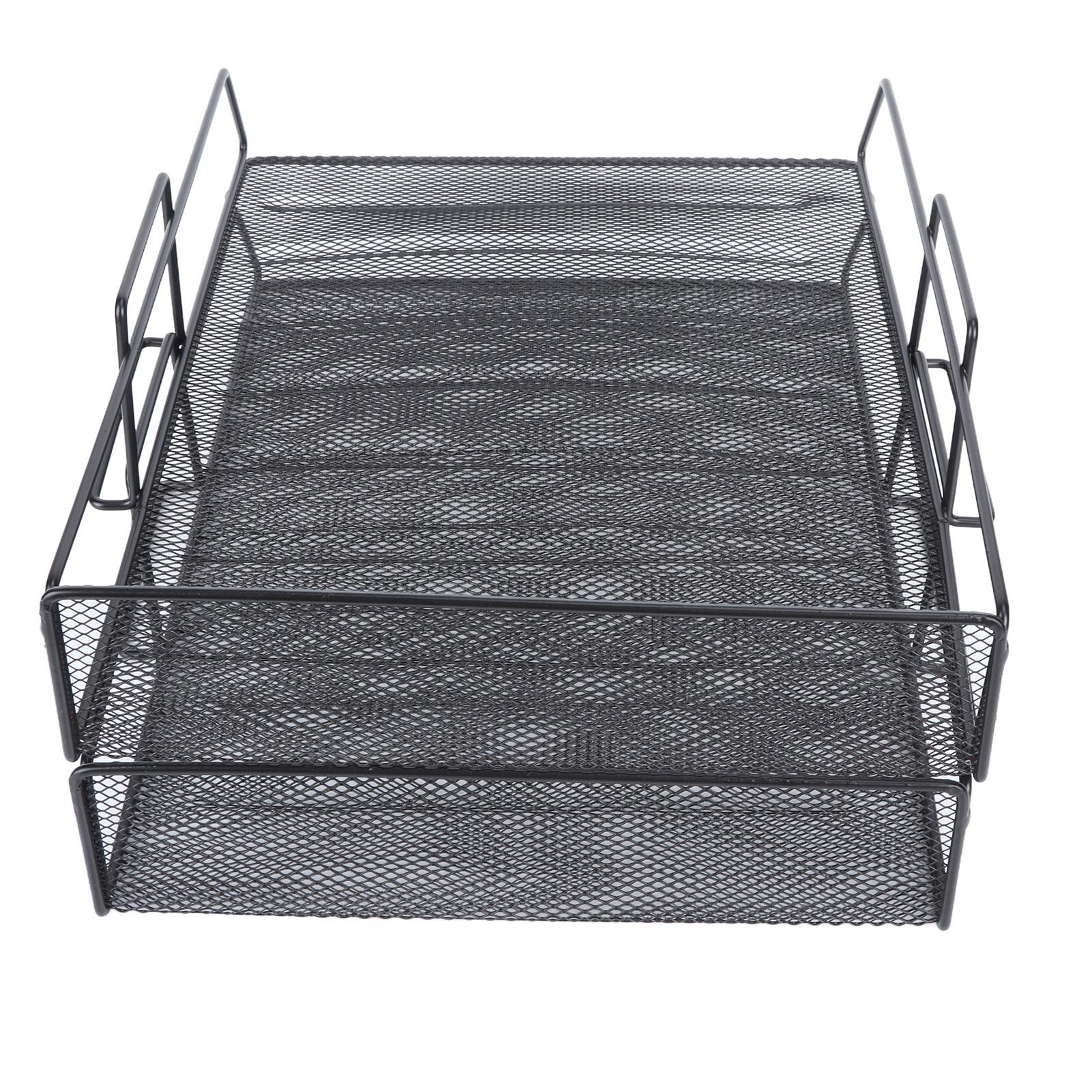 2 шт 2-ярусные лотки для документов Вертикальные 2-слойные Штабелируемые Настольные лотки Сетчатые Полые Железные Свободная DIY Комбинация 2529₽