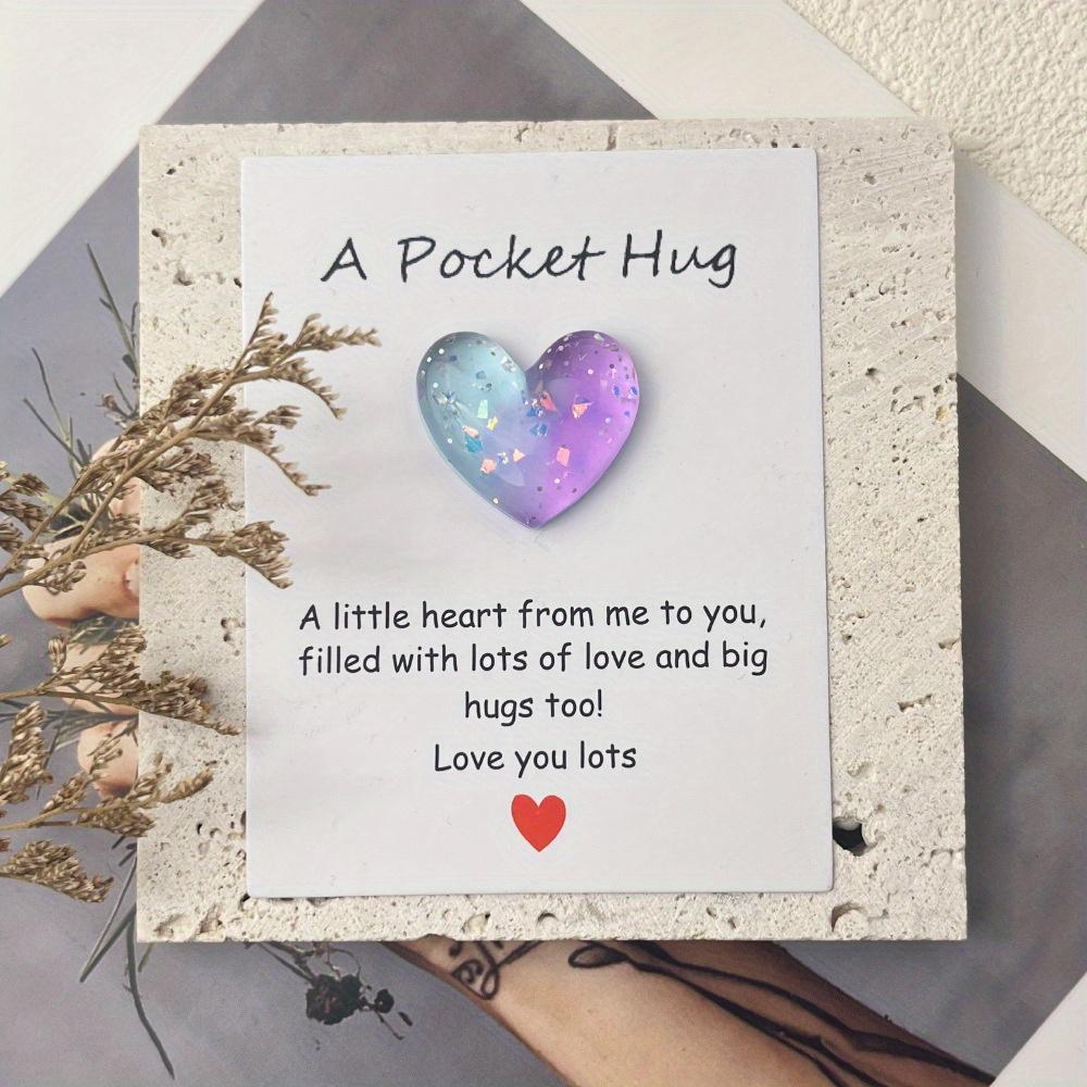 8pcs Cute little heart pocket hug, decorated pocket hug with encouragement card, special birthday, wedding, party, Valentine's