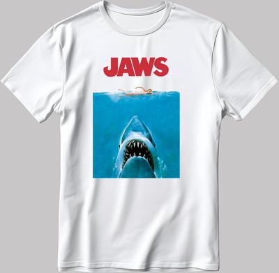 Der Weiße Hai Filmposter, Kurzarm Weiß-Schwarz Herren- / Damen-T-Shirt K301