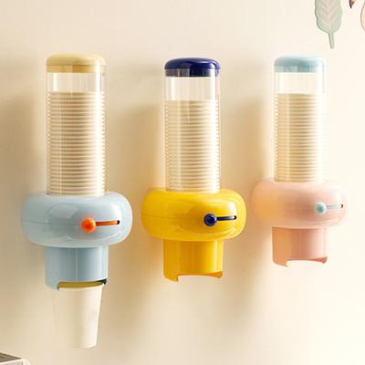 Papieren bekerhouder met stofwerende, transparante deksel, dispenser met grote capaciteit en wegwerpbekers, draagbare opbergcontainer voor papieren bekers.