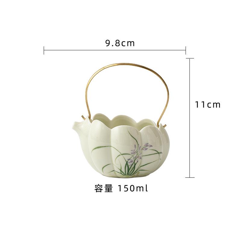 

150ml Hand-painted Orchid Lifting Handle Tea Pitcher Tea Divider Cha Hai Dispenser Justice Cup Fair Mug Cha Collection Supplies
