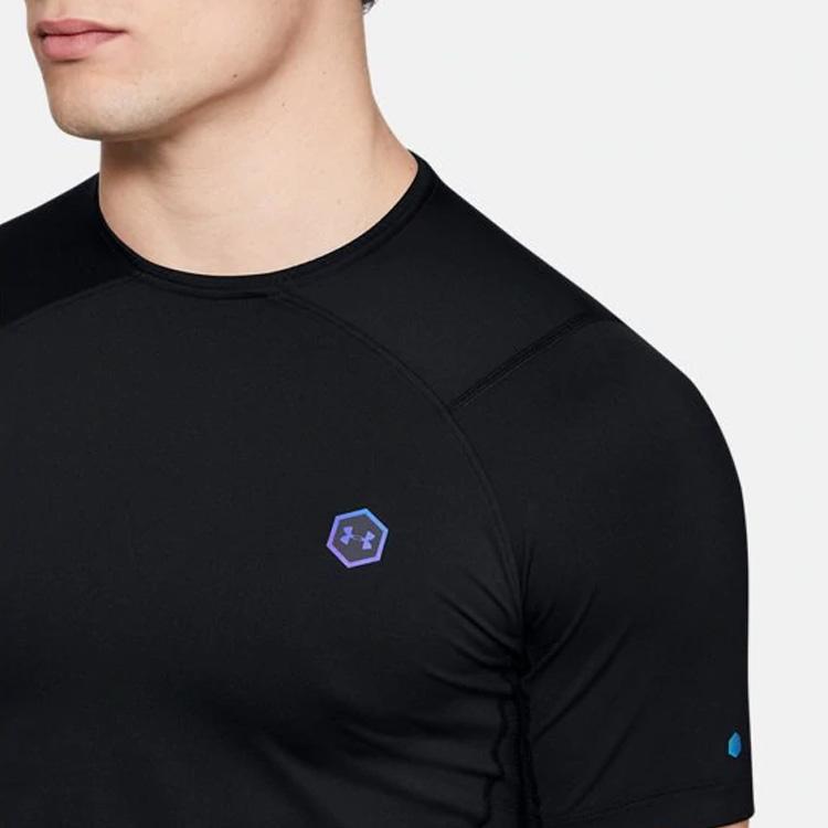 Under Armour HeatGear Compression Solid Crew Neck T-Shirt Men Tops Black 1353449-001