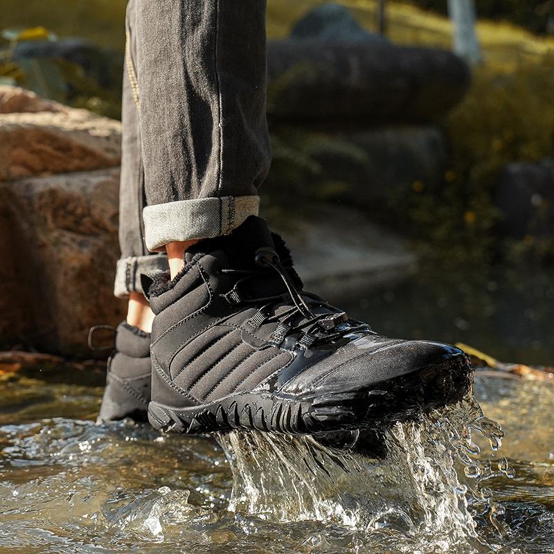 Fashion High-top Snow Boots Winter Cotton Shoes Women Men Plush Warm Outdoor Hiking Sneakers Non-slip Sports Shoes