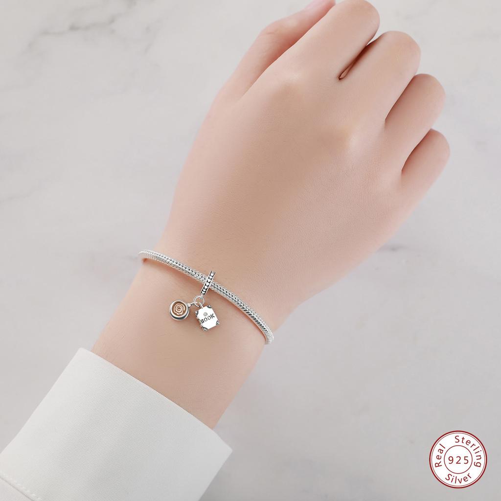 Jewelry Sterling Silver 9 Pendant Coffee Mug Book Pendant Suitable For Diy Dora Bracelet Necklace Accessories