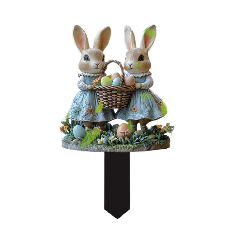 Weather Proof Rabbit Yard Art Garden Stake Ornament For Easter Parties And Event Seasonal Celebration Accessory
