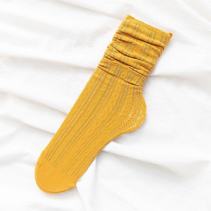 Hollow Out Woman Socks Cotton Velvet Soft Summer Thin Breathable Long Socks Japanese Style Kawaii Cute Harajuku Princess Socks
