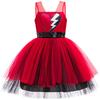 Kids Girls Heart Printed Sleeveless Mesh Tutu Dress Role Play Outfit Halloween Cosplay Costume